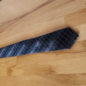 Perry Ellis Portfolio 100% Silk Neck Tie Men Navy Geometric Dots Grandpa Classic
